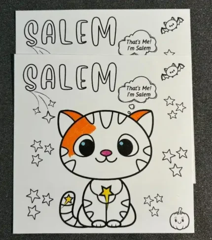 Salem the Cat Coloring Sticker